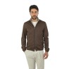 Giubbino Herno in Suede Effect Marrone Scuro